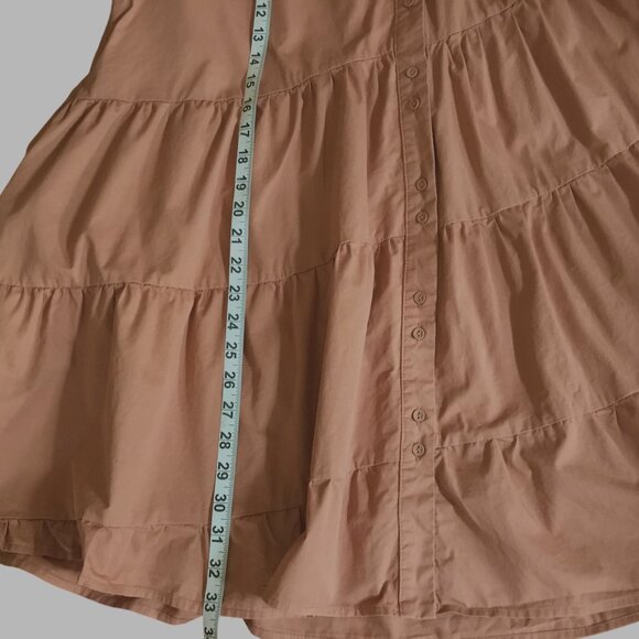 ABERCROMBIE & FITCH AUREUM Women's Cinnamon Poplin Trapeze Mini Shirt Dress Sz M - Picture 6 of 7